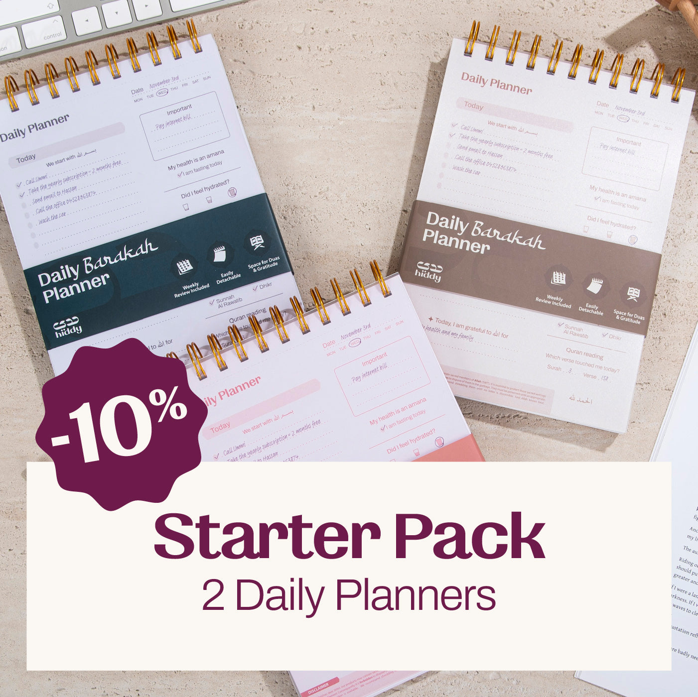 Lot de 2 Daily Planners Baraka