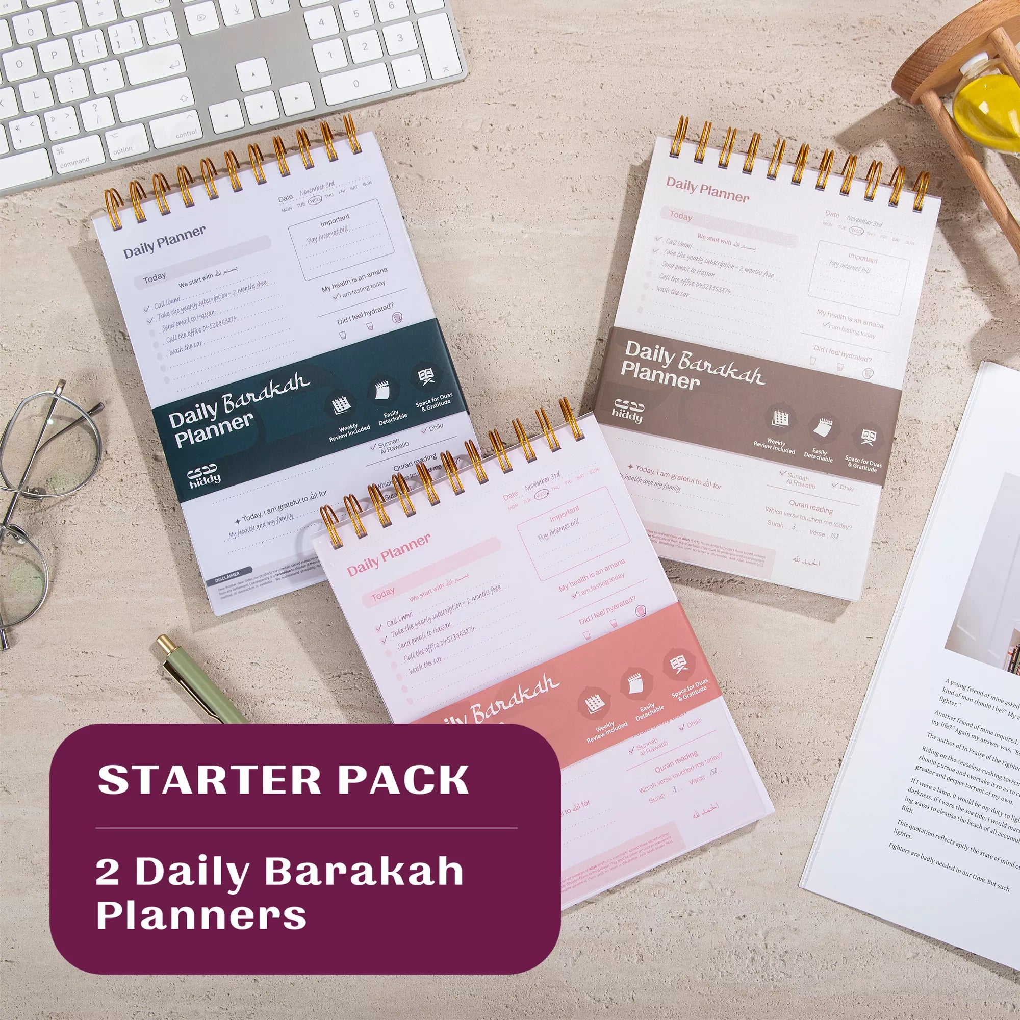 Lot de 2 Daily Planners Baraka
